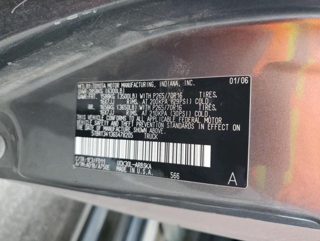 5TBRT34136S478205 - 2006 TOYOTA TUNDRA ACCESS CAB SR5 CHARCOAL photo 12