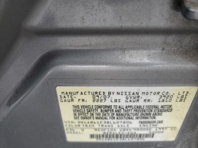 3N1AB61E38L627806 - 2008 NISSAN SENTRA 2.0 GRAY photo 12