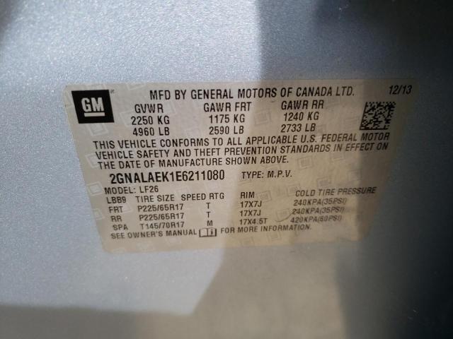 2GNALAEK1E6211080 - 2014 CHEVROLET EQUINOX LS SILVER photo 13