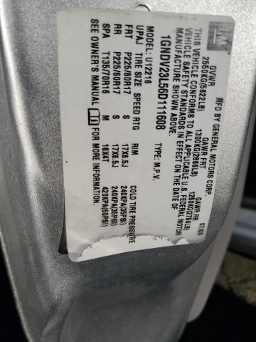 1GNDV23L56D111608 - 2006 CHEVROLET UPLANDER LS SILVER photo 13