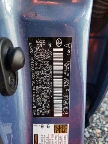 JTDKB20U177636428 - 2007 TOYOTA PRIUS BLUE photo 12