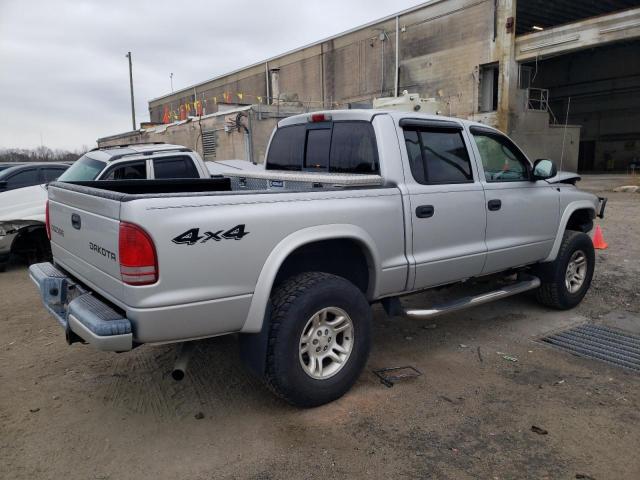 1D7HG38N44S719249 - 2004 DODGE DAKOTA QUAD SPORT SILVER photo 3