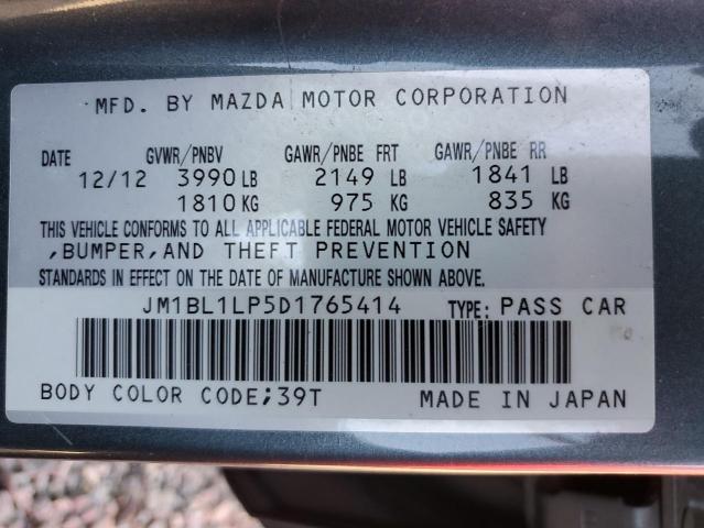 JM1BL1LP5D1765414 - 2013 MAZDA 3 I BLUE photo 12