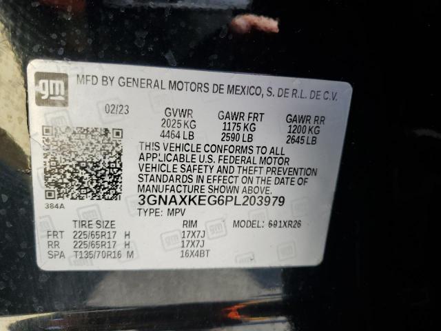 3GNAXKEG6PL203979 - 2023 CHEVROLET EQUINOX LT BLACK photo 13