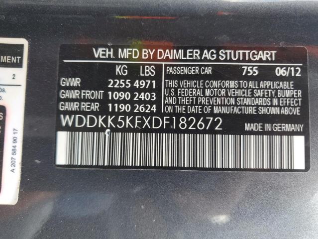 WDDKK5KFXDF182672 - 2013 MERCEDES-BENZ E 350 GRAY photo 12