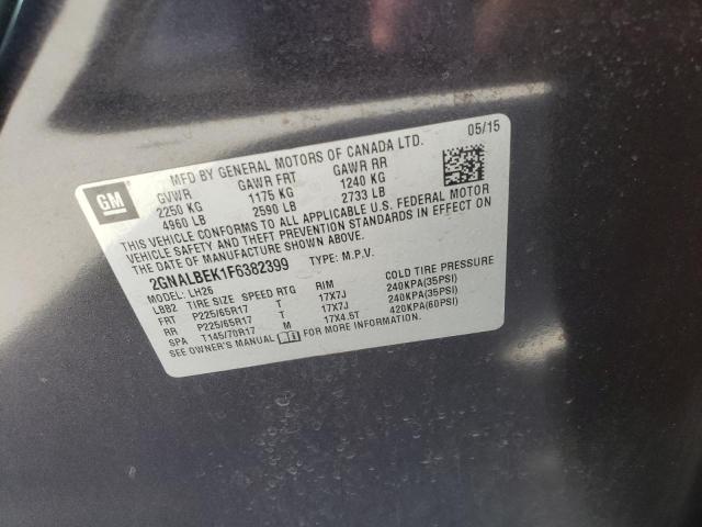 2GNALBEK1F6382399 - 2015 CHEVROLET EQUINOX LT BLACK photo 13