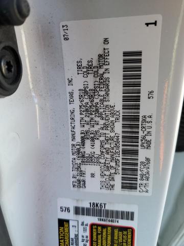 5TFUM5F12EX050447 - 2014 TOYOTA TUNDRA DOUBLE CAB SR/SR5 WHITE photo 13