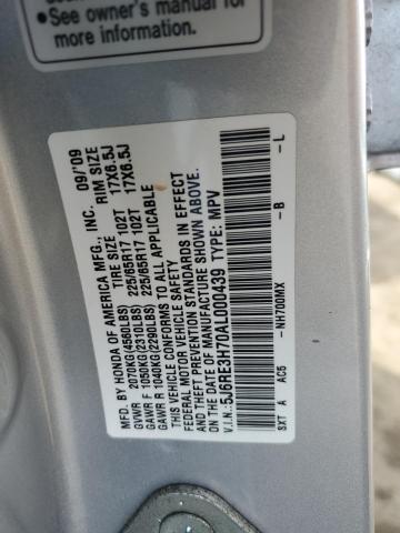 5J6RE3H70AL000439 - 2010 HONDA CR-V EXL SILVER photo 13