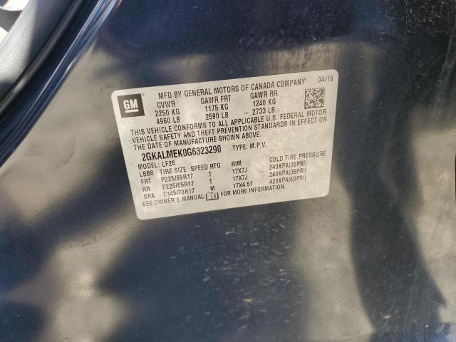 2GKALMEK0G6323290 - 2016 GMC TERRAIN SLE BLUE photo 13