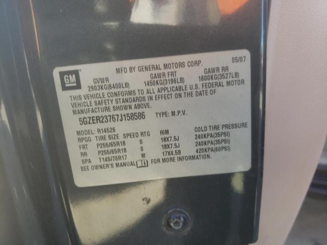 5GZER23767J158586 - 2007 SATURN OUTLOOK XR BLACK photo 13