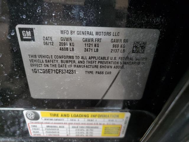 1G1ZG5E71CF374231 - 2012 CHEVROLET MALIBU LTZ 黑色 照片 12