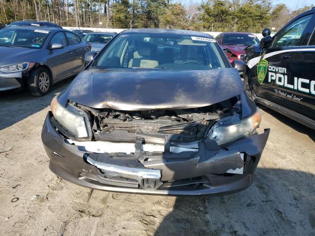 2HGFB2F52CH593462 - 2012 HONDA CIVIC LX GRAY photo 5