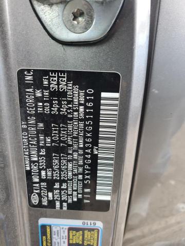 5XYPG4A36KG511610 - 2019 KIA SORENTO L GRAY photo 13