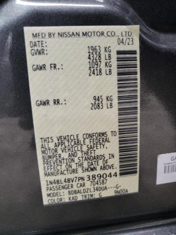 1N4BL4BV7PN389044 - 2023 NISSAN ALTIMA S CHARCOAL photo 12