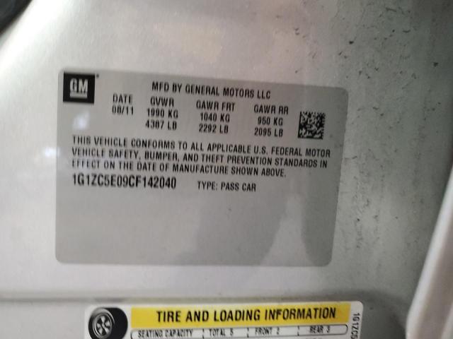 1G1ZC5E09CF142040 - 2012 CHEVROLET MALIBU 1LT SILVER photo 12