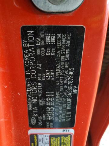 KNDJP3A53G7873965 - 2016 KIA SOUL + RED photo 12