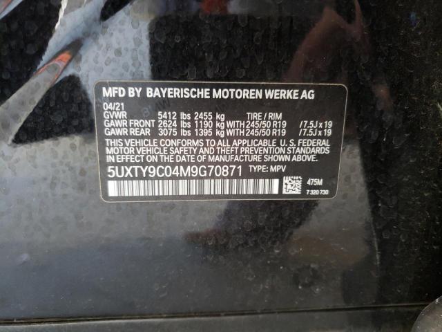 5UXTY9C04M9G70871 - 2021 BMW X3 XDRIVEM40I შავი ფოტო 13