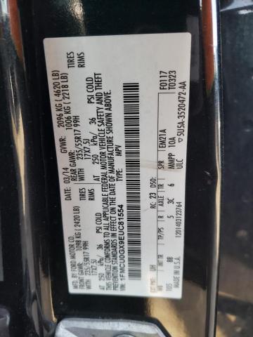 1FMCU0GX9EUC81554 - 2014 FORD ESCAPE SE BLACK photo 13