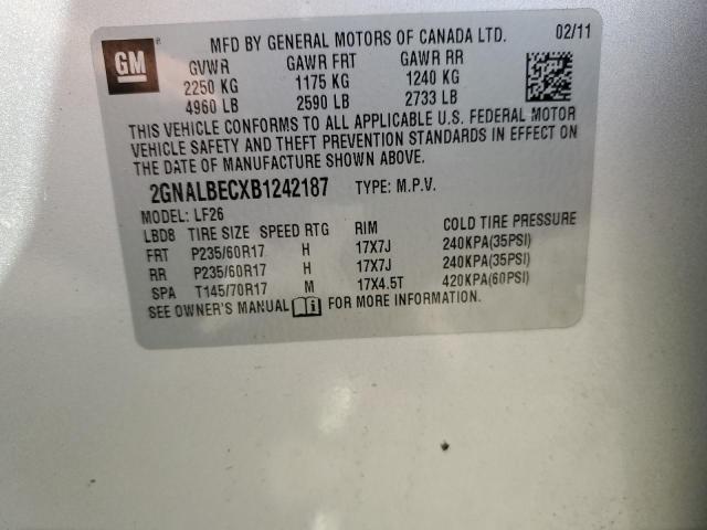 2GNALBECXB1242187 - 2011 CHEVROLET EQUINOX LS SILVER photo 13