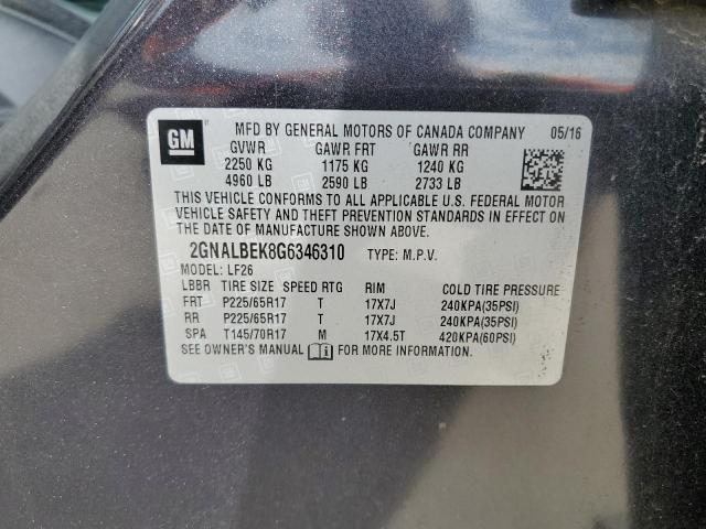 2GNALBEK8G6346310 - 2016 CHEVROLET EQUINOX LS CHARCOAL photo 13