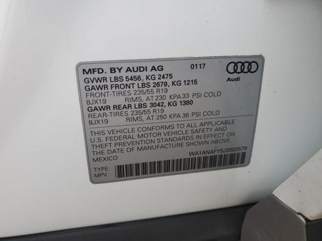 WA1ANAFY5J2003579 - 2018 AUDI Q5 PREMIUM WHITE photo 13