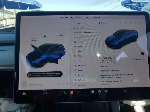 5YJYGDEE2MF152766 - 2021 TESLA MODEL Y BLUE photo 9