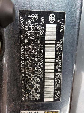 JTKDE167680234600 - 2008 TOYOTA SCION TC ნაცრისფერი ფოტო 12