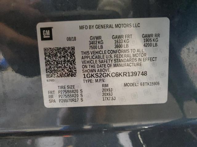 1GKS2GKC6KR139748 - 2019 GMC YUKON XL K1500 SLT GRAY photo 13