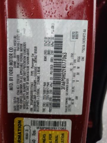 3FA6P0HD2FR177063 - 2015 FORD FUSION SE RED photo 12