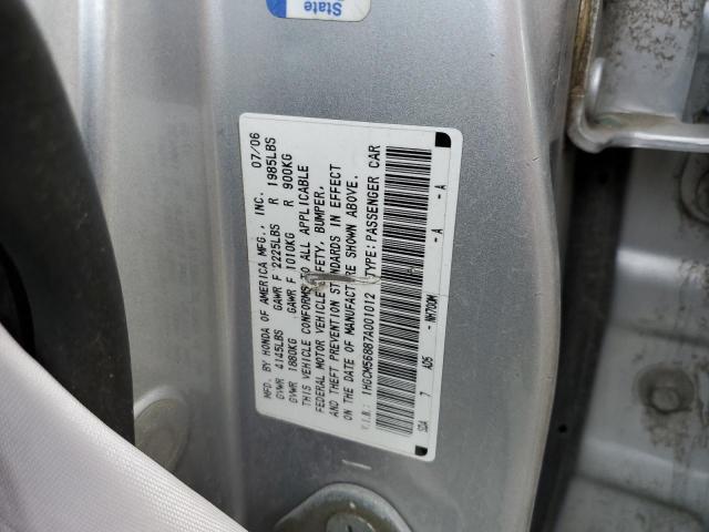 1HGCM56887A001012 - 2007 HONDA ACCORD EX SILVER photo 12