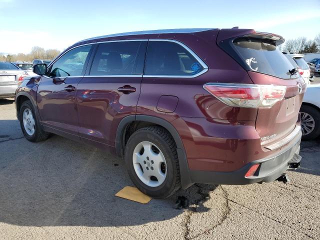 5TDDKRFHXES010326 - 2014 TOYOTA HIGHLANDER LIMITED MAROON photo 2