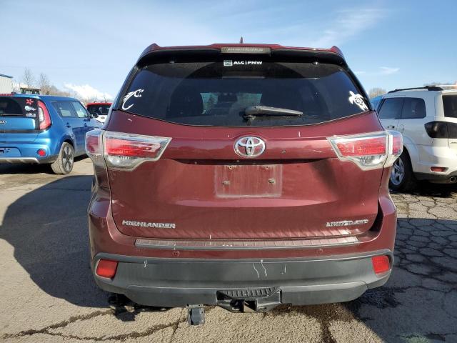 5TDDKRFHXES010326 - 2014 TOYOTA HIGHLANDER LIMITED MAROON photo 6