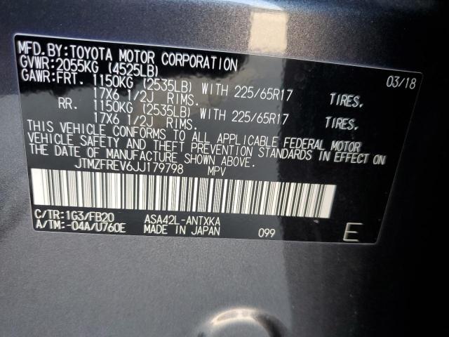 JTMZFREV6JJ179798 - 2018 TOYOTA RAV4 LE GRAY photo 12