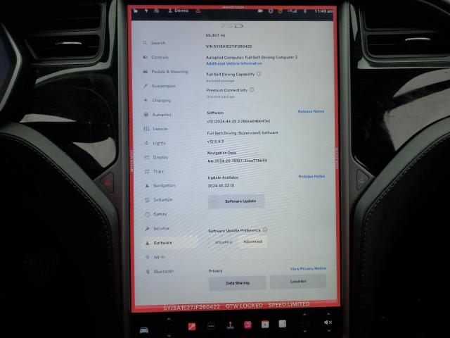 5YJSA1E27JF260422 - 2018 TESLA MODEL S წითელი ფოტო 9