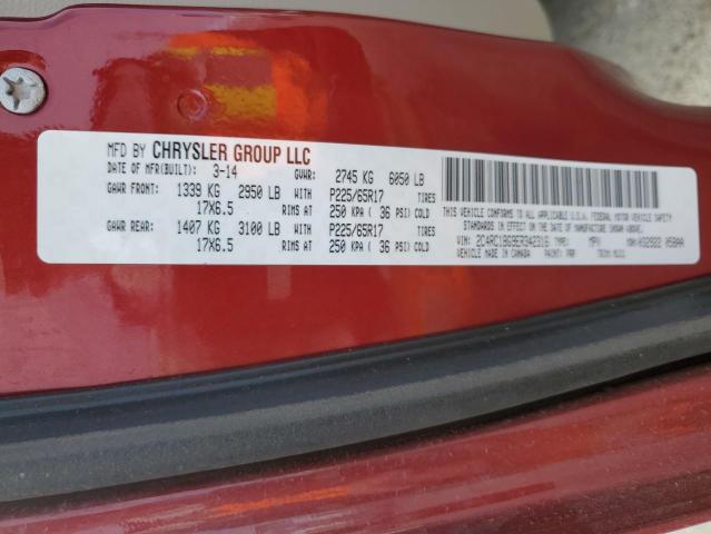 2C4RC1BG9ER342316 - 2014 CHRYSLER TOWN & COU TOURING RED photo 14