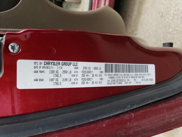 2C4RC1BG7ER269110 - 2014 CHRYSLER TOWN & COU TOURING წითელი ფოტო 13