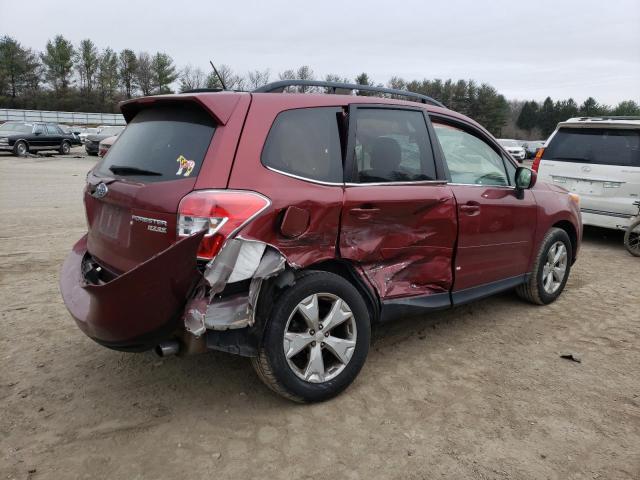 JF2SJAHCXFH804229 - 2015 SUBARU FORESTER 2.5I LIMITED BURGUNDY photo 3