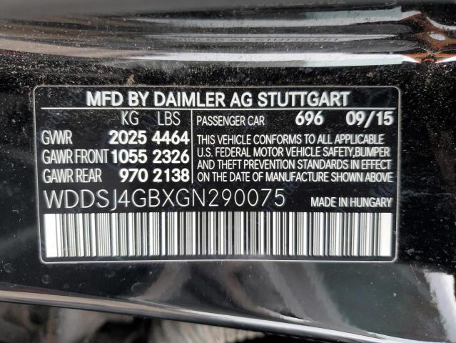 WDDSJ4GBXGN290075 - 2016 MERCEDES-BENZ CLA 250 4MATIC BLACK photo 12