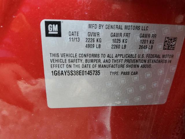 1G6AY5S38E0145735 - 2014 CADILLAC CTS PERFORMANCE COLLECTION Красный фото 12