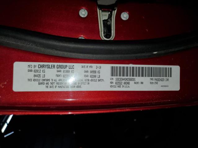 1B3CB3HA3AD566591 - 2010 DODGE CALIBER MAINSTREET RED photo 13