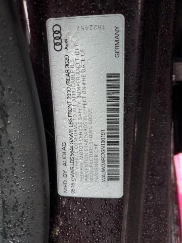 WAUW2AFC7GN190191 - 2016 AUDI S7 PRESTIGE PINK photo 12