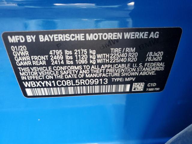 WBXYN1C08L5R09913 - 2020 BMW X2 M35I BLUE photo 12