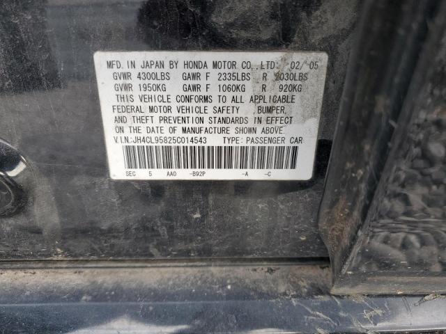 JH4CL95825C014543 - 2005 ACURA TSX BLACK photo 12