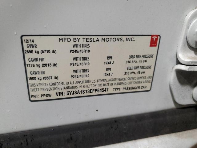 5YJSA1S13EFP64547 - 2014 TESLA MODEL S Ağ foto 12