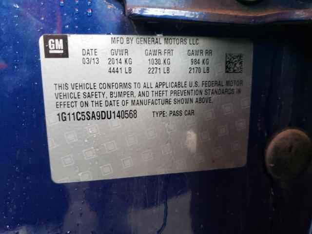 1G11C5SA9DU140568 - 2013 CHEVROLET MALIBU 1LT BLUE photo 12