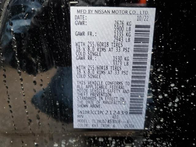 5N1DR3CC1PC212439 - 2023 NISSAN PATHFINDER SL BLACK photo 13