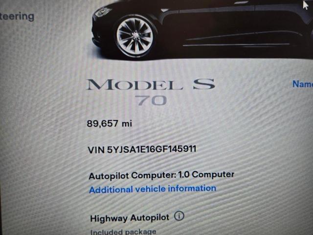 5YJSA1E16GF145911 - 2016 TESLA MODEL S BLACK photo 9