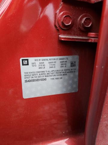 2G4GK5EXXE9193343 - 2014 BUICK REGAL 红色 照片 12
