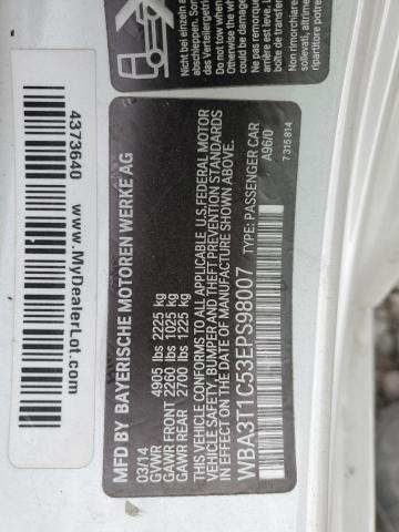 WBA3T1C53EPS98007 - 2014 BMW 428 XI SULEV WHITE photo 13