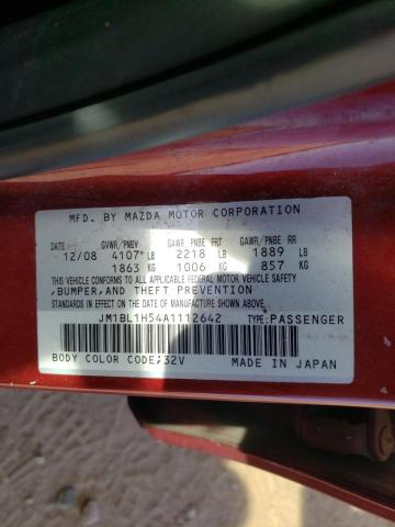 JM1BL1H54A1112642 - 2010 MAZDA MAZDA3 S RED photo 12